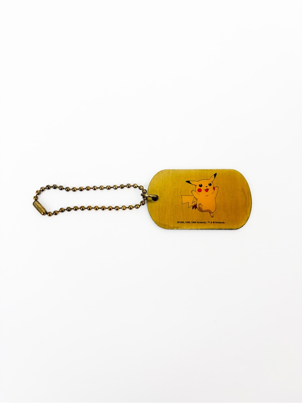 1998 Pokemon Pikachu Dog Tag Key Chain Tag Got To Catch Them All #25